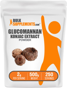 BulkSupplements.com Glucomannan Powder - from Konjac Root Extract Powder, Glucomannan Supplements - Gluten Free, 2g per Serving, 500g (1.1 lbs) (Pack