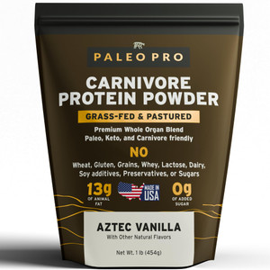 PaleoPro Carnivore Complete (Aztec Vanilla) Pastured & Cage-Free Protein, Grass-Fed Beef Tallow, Beef Organs | No Sugar, Soy, Grains or Net Carbs | G