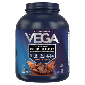 Vega Sport Vegan Protein Powder + Recovery - 30g Plant Based Protein per Serving, Chocolate, 45 Servings, 5g BCAAs, Probiotics, NSF Certified, for Sh