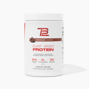 TB12 Plant Based Protein Powder by Tom Brady, 24g of Vegan Pea Protein, Low Sugar, Low Carb, Non-GMO, Meal Replacement, Keto Friendly, Paleo, Sugar F