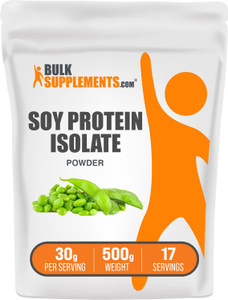BulkSupplements.com Soy Protein Isolate Powder - Vegan Protein Powder, Unflavored - Pure & Gluten Free, 30g per Serving, 500g (1.1 lbs) (Pack of 1)