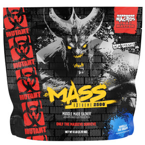 Mutant Mass Extreme Gainer  Whey Protein Powder  Build Muscle Size and Strength  High Density Clean Calories (Cookies and Cream, 6 lbs)