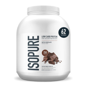 Isopure Low Carb 100% Pure Whey Isolate Protein Powder, Gluten Free, With Vitamins, Dutch Chocolate, 25g Protein Per Serving, 4.5 Lbs, 62 Servings (P