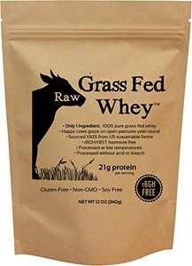 Raw Grass Fed Whey Protein Powder  Unflavored, Only 1 Ingredient: 100% Pure Grass-Fed Whey from Happy, Healthy Cows  Undenatured, Non-GMO, Hormone-