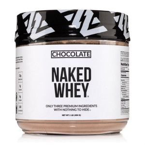 NAKED Chocolate Whey 1LB - All Natural Grass Fed Whey Protein Powder, Organic Cacao, and Coconut Sugar - No GMO, No Soy, and Gluten Free, Aid Growth