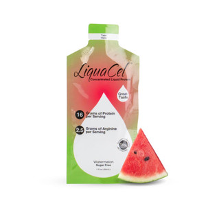 LiquaCel Concentrated Liquid Protein, Watermelon Flavor, 16g Hydrolyzed Collagen Protein and 2.5g Arginine Per Single-Serving Packet, Sugar & Gluten