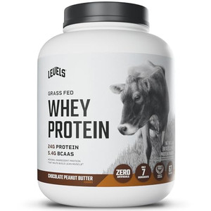 Levels Grass Fed Whey Protein Powder, No Artificials, 24G of Protein, Chocolate Peanut Butter, 5LB