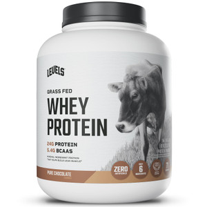 Levels Grass Fed Whey Protein Powder, No Artificials, 24G of Protein, Pure Chocolate, 5LB