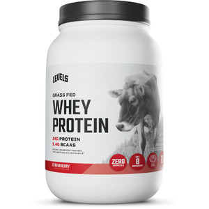 Levels Grass Fed Whey Protein Powder, No Artificials, 24G of Protein, Strawberry, 2LB