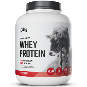 Levels Grass Fed Whey Protein Powder, No Artificials, 24G of Protein, Strawberry, 5LB