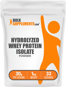 BulkSupplements.com Hydrolyzed Whey Protein Isolate Powder - Whey Isolate Protein - Unflavored & Gluten Free, 30g per Serving, 1kg (2.2 lbs) (Pack of