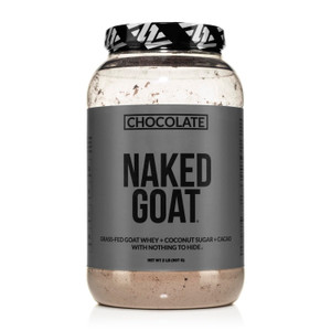 NAKED Goat Chocolate Protein Powder - Pasture Fed Goat Whey Protein Powder from Small-Herd Dairies - Only 3 Ingredients - GMO Free, Soy Free - All Na