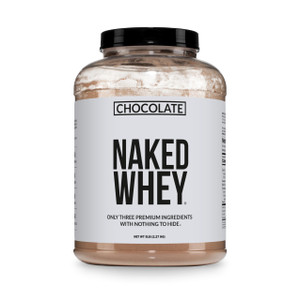NAKED Whey Protein Supplement Powder, Chocolate, GMO Free, Soy Free, Gluten Free Aid Muscle Growth and Recovery 60 Servings, 5 Ib