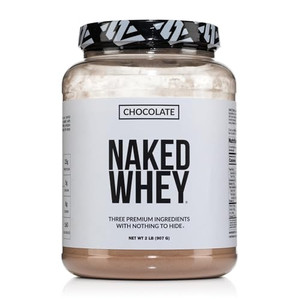 NAKED Whey Chocolate Protein Powder - Only 3 Ingredients - Grass Fed Whey Protein Powder, Organic Chocolate and Organic Coconut Sugar, No GMO, No Soy