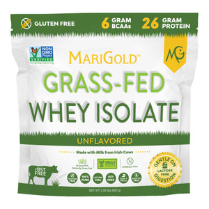 MariGold Grassfed Whey Isolate Protein Powder - Unflavored 2LB - Muscle Building & Recovery - 100% Pure, Cold Processed, Micro Filtered, Non-GMO, rBG