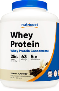 Nutricost Whey Protein Powder, Vanilla, 5 pounds - Whey Protein Concentrate