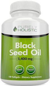 Purely Holistic Black Seed Oil Capsules 1400mg, 180 Softgels, 3 Month Supply - Cold Pressed Nigella Sativa, Rich in Omega 6, 9 & TQ, Black Cumin Seed