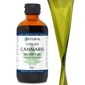 Zatural Hemp Oil (227,000-8oz) 100% Pure Cold Pressed High Vegan Omegas 3 & 6 No Fillers or Additives Therapeutic Grade (8 Ounce)
