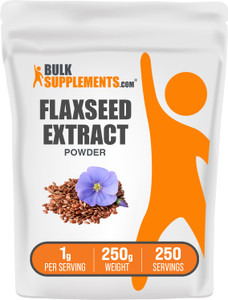 BulkSupplements.com Flaxseed Extract Powder - Omega-3 Supplement, Flaxseed Powder - Vegan & Gluten Free, 1g per Serving, 250g (8.8 oz) (Pack of 1)