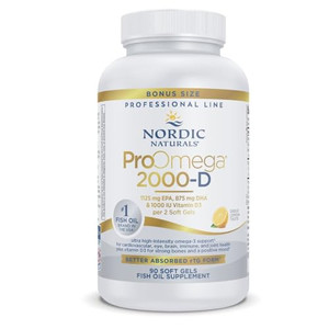 Nordic Naturals ProOmega 2000-D, Lemon Flavor - 90 Soft Gels - 2150 mg Omega-3 + 1000 IU D3 - Ultra High-Potency Fish Oil - EPA & DHA - Brain, Heart,