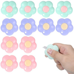 12 Pcs Mini Retractable Box Cutter Small Boxes Cutters Mini Utility Knife Letter Opener Boxes Cutters Retractable Box CutterKeychain Utility Knife Sm