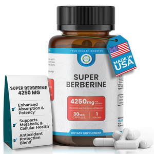 Truemed Super Berberine Supplement 4250mg | High Potency Berberine with Ceylon Cinnamon & Dihydroberberine for Daily Wellness, Cardiovascular & Metab