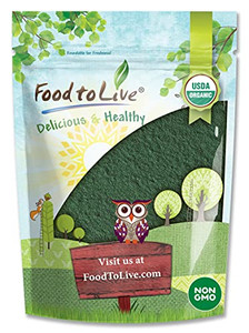 Food to Live - Organic Chlorella Powder, 2 Pounds  Non-GMO, Kosher, Raw Green Algae, Vegan Superfood, Bulk, Pure Vegan Green Protein, Great for Drin