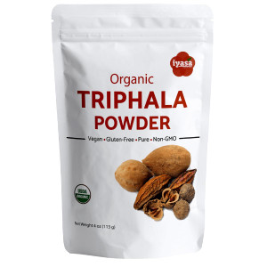 Iyasa Holistics Organic Triphala Powder, Ayurveda Superfood, Pack of 4 Ounce 113 Gram