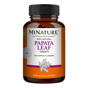minature Papaya Leaf Tablets 90 Tablets, 1000 mg| 45 Days Supply| Vegan| Papaya Leaf|