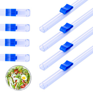 Plastic Wrap Slide Cutter, 4 Pcs 13 Inch Wrapping Paper Cutter Slider Wrap Dispenser, Self-Adhesive Plastic Wrap Slide Cutter, Two Way Sliding Cutter