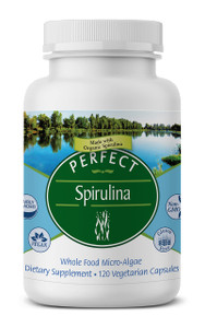 Perfect Supplements  Perfect Spirulina  120 Vegetable Capsules  Organic Spirulina Supplement - Whole Food Micro Algae - Immune System Support