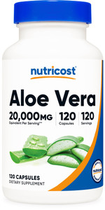 Nutricost Aloe Vera 20,000mg Equivalent from 100mg of 200:1 Extract Per Serving, 120 Capsules for 120 Servings Per Bottle - Gluten Free and GMO Free,