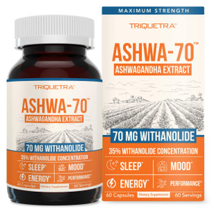 Ashwa-70®: Ashwagandha Extract - 35% Withanolides | Max Strength, Highest Withanolide Concentration - Mood & Performance - Enhanced Absorption with B
