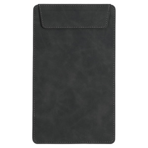 PATIKIL A5 PU Leather Clipboard, 6"x10" Business Magnetic Padfolio with Pen Holder Organizer Office Folder Writing Board, Black