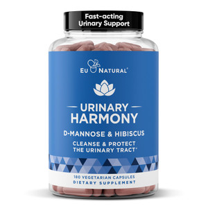 Eu Natural Urinary Harmony D-Mannose Supplement - Urinary Tract Health for Women - Fast-Acting Urinary Cleanse & Flush with Clinical-Strength D-Manno