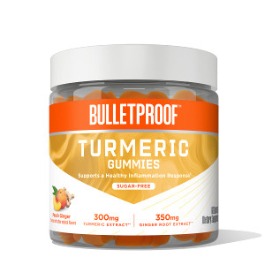 Bulletproof Sugar-Free Peach Ginger Turmeric Gummies, 60 Count, Keto Supplement for Joint and Inflammation Response Support, New and Improved Flavor