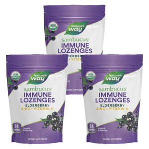 Natures Way Sambucus Immune Lozenges  Immune Lozenges for On-the-Go Use* Zinc, Vitamin C & Black Elderberry Extract  Vegan & Gluten-Free - Origin