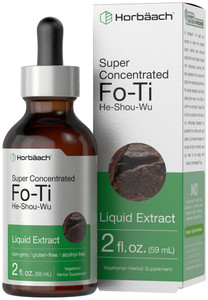 Horbäach FoTi Herb Liquid Root Extract | 2 fl oz | He Shou Wu | Super Concentrated | Vegetarian | Alcohol Free | Non-GMO, Gluten Free