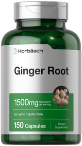 Horbäach Ginger Root Capsules | 150 Pills | Non-GMO, Gluten Free | Ginger Root Extract