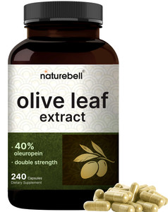 NatureBell Olive Leaf Extract - 240 Capsules - High Strength 50:1 Concentrated Extract with Oleuropein - Immune, Heart & Circulation Support*