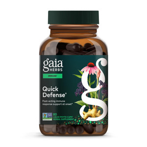 Gaia Herbs Quick Defense - Fast-Acting Immune Support Supplement* - Echinacea, Black Elderberry, Ginger & Andrographis - 80 Vegan Liquid Phyto-Caps (