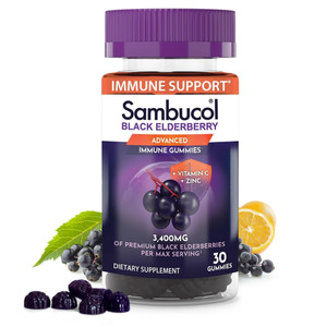 Sambucol Elderberry Gummies - Immune Support Supplement for Adults with Vitamin C & Zinc, Sambucus Elderberry with High Antioxidants, Gluten Free, Ve