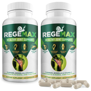 AURA VITAMINS REGEMAX regenerates and Helps Alleviate Joint discomfort Supplement, Snail Protein, Boswellia Serrata, and Turmeric  60 Caps. (2)