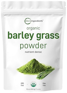 Organic Barley Grass Powder, 16 Ounces | US Grown | Rich in Vitamins, Minerals, Fibers, & Antioxidants | Superfood Greens Mix for Immune Health and D