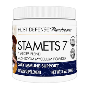 Host Defense Stamets 7 Mushroom Powder - 7 Species Blend - Mushroom Supplement for Immune Support with Royal Sun Blazei, Cordyceps, Reishi, Maitake,