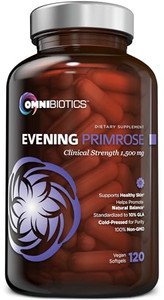 OmniBiotics Organic Evening Primrose Oil for Women  Clinical Strength 1500mg per Capsule, 10% GLA, Cold-Pressed, Non-GMO, Hormone Balance for Women