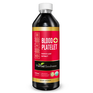 Herbal Goodness Papaya Leaf Blood Platelet Liquid Supplement 12oz - 20x Strength - Iron, Blood Platelet, Bone Marrow, Immune Support - Blood Cleanse