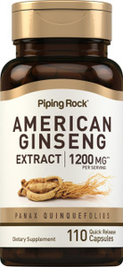 Piping Rock American Ginseng Capsules | 110 Pills | Root Extract Supplement | Panax Quinquefolius | Non-GMO, Gluten Free