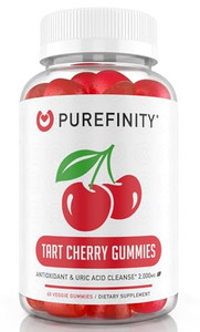 PUREFINITY Tart Cherry Gummies  Uric Acid Flush for Joint Relief & Recovery, Raw Juice Extract Antioxidant  Non-GMO, Gluten Free, Vegan, 60 Count