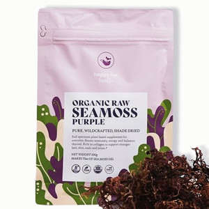 Organic Sea Moss Raw Purple - Makes 75oz of Seamoss Gel Rich in Phytonutrients & Minerals, Certified Non-GMO, Wildcrafted, Superfood - 100 gram Bag